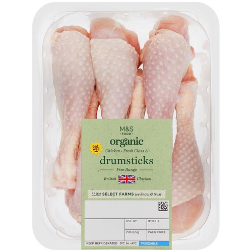 M&S Organic British Chicken Drumsticks
