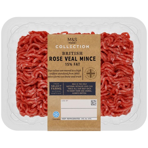 M&S Select Farms British Rose Veal Mince 15% Fat
