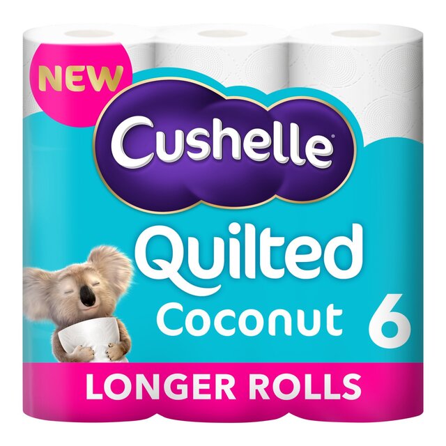 Cushelle Ultra Quilted Coconut Toilet Roll, 50% More Sheets