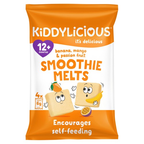 Kiddylicious Banana, Mango & Passionfruit Smoothie Melts Baby Snacks Multi