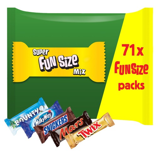 Mars, Twix, Bounty, Snickers, Milky Way Funsize Chocolate Bars Party Bag
