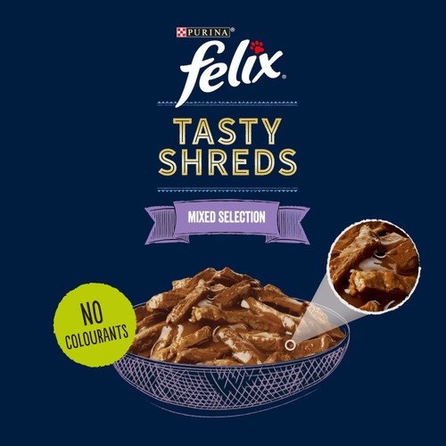 Felix Tasty Shreds Mixed Selection in Gravy Wet Cat Food thumbnail 5