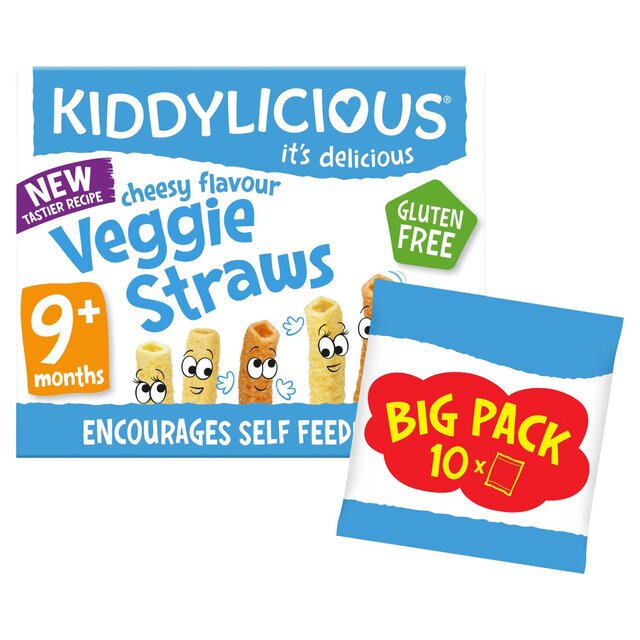 Kiddylicious Cheesy Flavoured Veggie Straws Baby Snacks Big Pack thumbnail 4