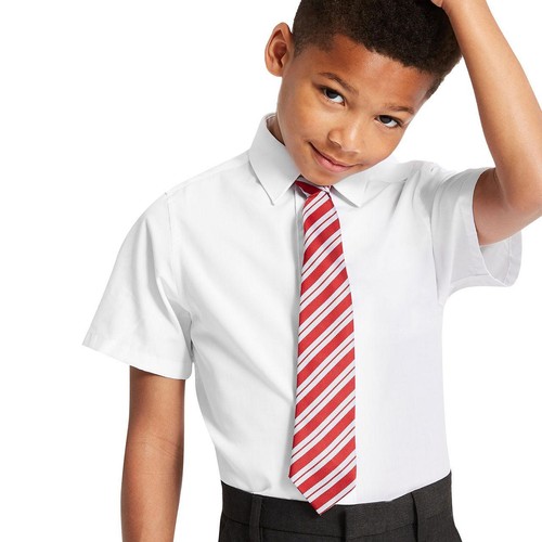 M&S Boys Easy Iron School Shirts, 6-7 Years, White
