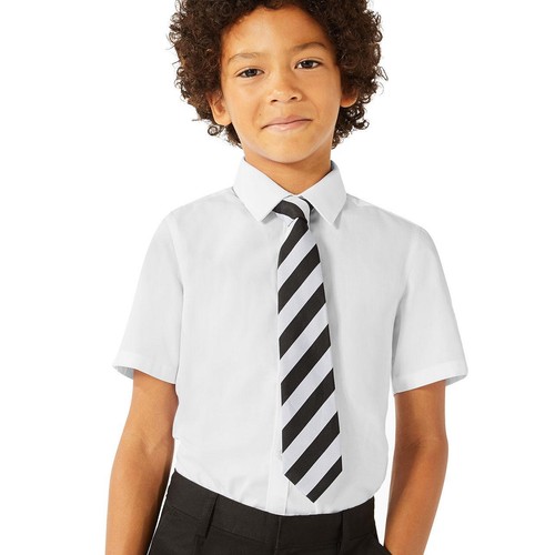 M&S Boys Slim Easy Iron School Shirts, 12-13 Years, White