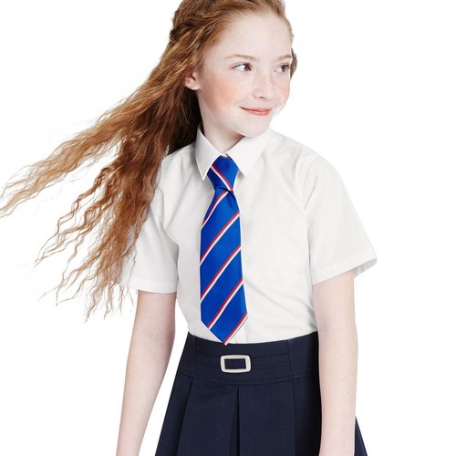 M&S Girls Slim Fit Easy Iron School Blouses, 11-12 Years, White