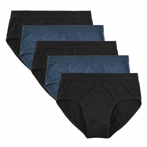 M&S Mens Cotton Navy/Blue Briefs, Medium