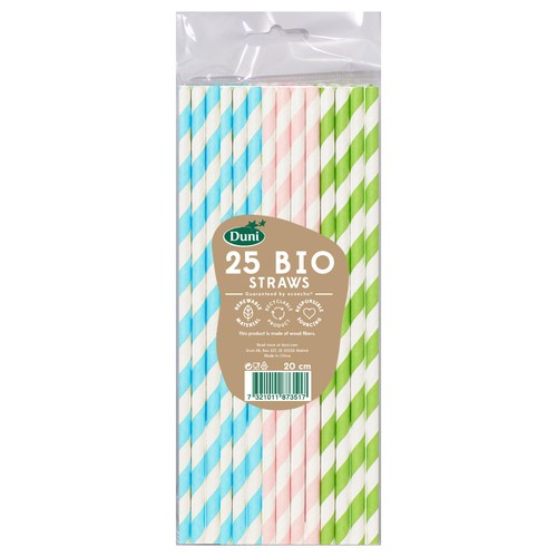 Duni Bio Pastel Recyclable Paper Straws thumbnail 2