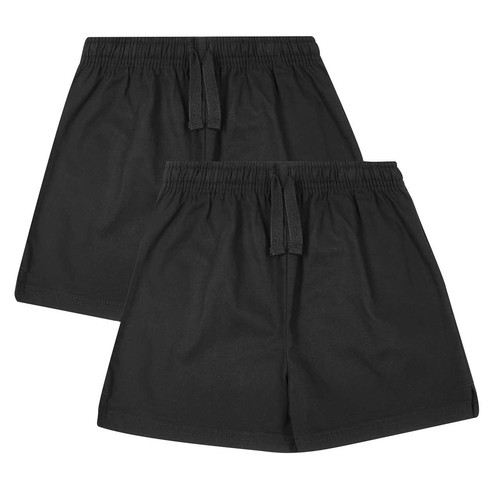 M&S Unisex Pure Cotton School Shorts, 10-11 Years, Black