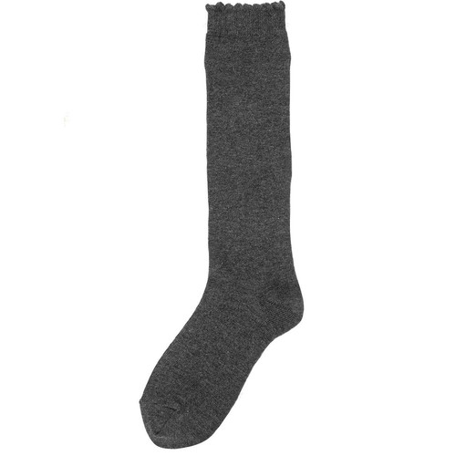 M&S Girls Knee High Socks, Size 8-12, Grey thumbnail 2
