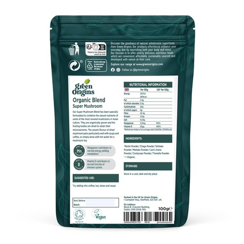 Green Origins Organic Super Mushroom Blend thumbnail 2