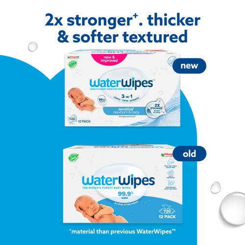 WaterWipes Baby Wipes Sensitive Newborn Plastic Free Wipes 720 Wipes  thumbnail 8