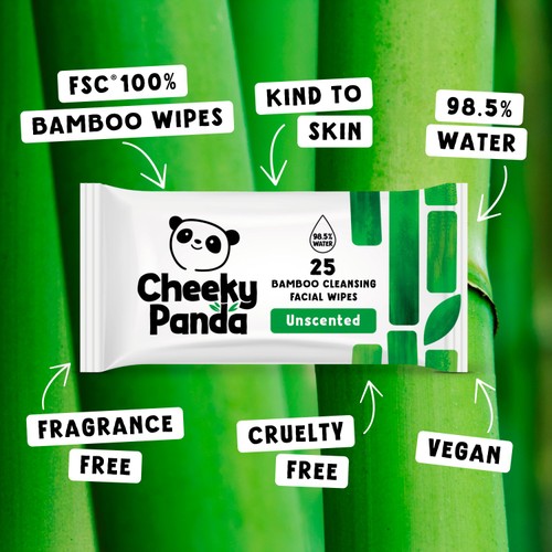 The Cheeky Panda Bamboo Facial Cleansing Wipes Unscented thumbnail 3