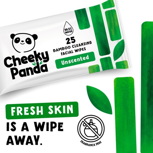 The Cheeky Panda Bamboo Facial Cleansing Wipes Unscented thumbnail 4