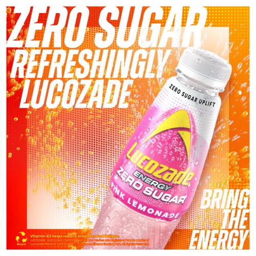 Lucozade Energy Zero Pink Lemonade thumbnail 2