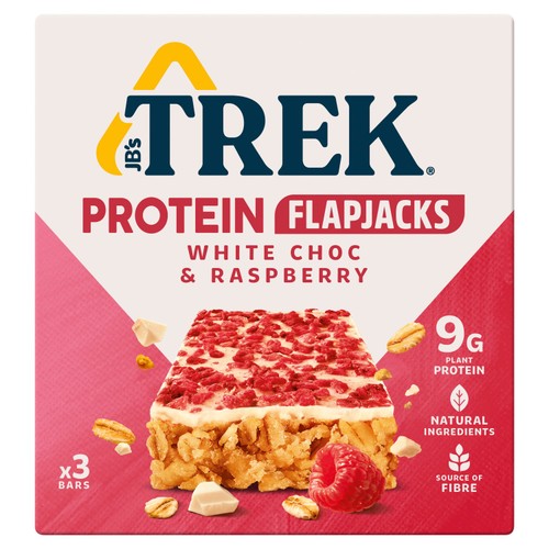 TREK White Choc & Raspberry Protein Flapjacks Multipack thumbnail 5