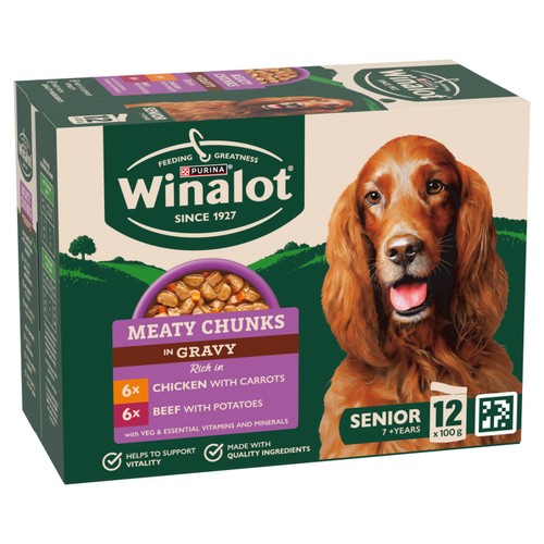 Winalot Meaty Chunks Senior Mixed in Gravy Wet Dog Food thumbnail 8