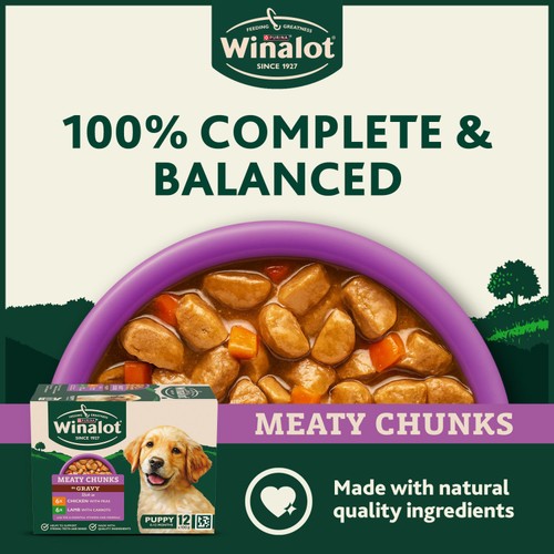 Winalot Meaty Chunks Puppy Mixed in Gravy Wet Dog Food  thumbnail 2