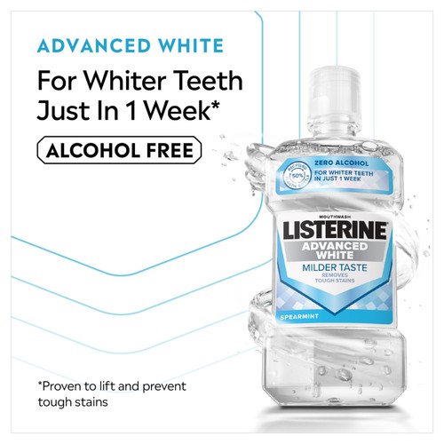 Listerine Advanced White Milder Taste Alcohol Free Mouthwash thumbnail 3