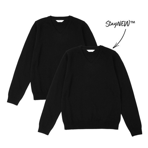 M&S Unisex Pure Cotton School Jumper, 4-5 Years, Black