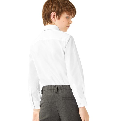 M&S Boys Easy Iron School Shirts, 13-14 Years, White thumbnail 4