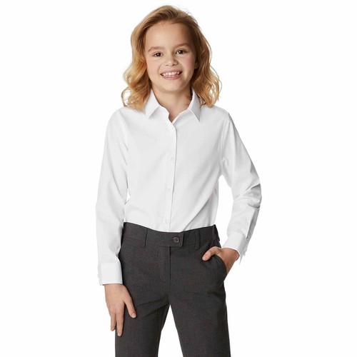 M&S Regular Fit Easy Iron Blouses, 3 Pack, 13-14 Years, White
