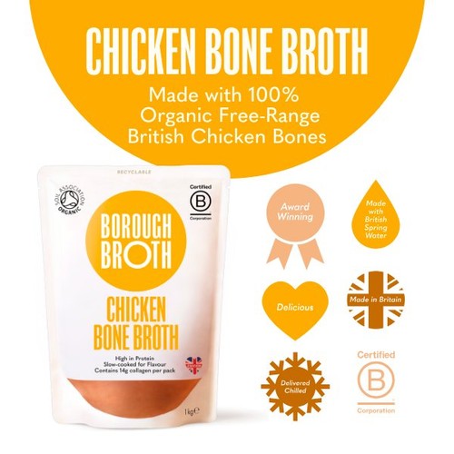 Borough Broth Free-Range Organic Chicken Bone Broth Large Pack  thumbnail 3