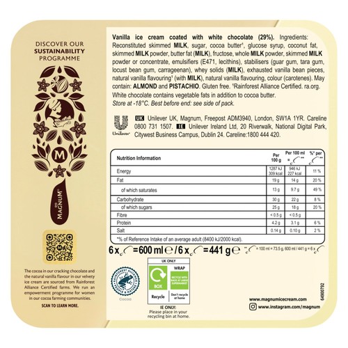 Magnum White Chocolate Ice Cream Sticks thumbnail 4