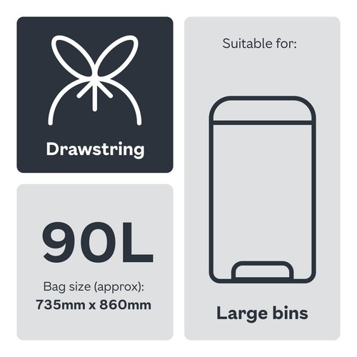 Ocado Large Black Drawstring Refuse Sacks thumbnail 3