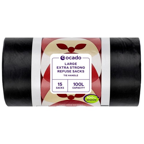 Ocado Large Black  Extra Strong Refuse Sacks thumbnail 2