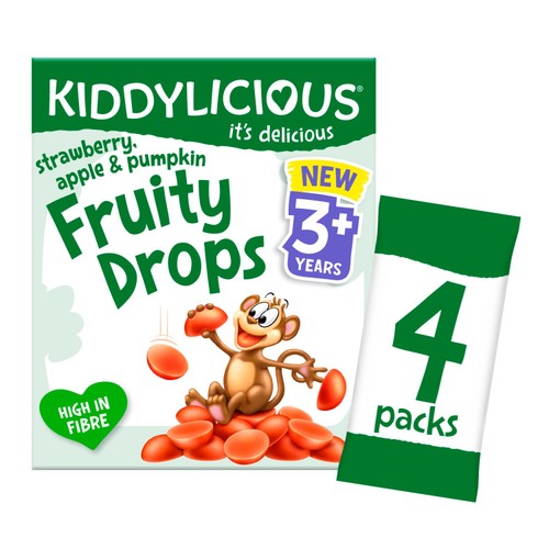Kiddylicious Strawberry, Apple & Pumpkin Fruity Drops Kids Snacks Multi thumbnail 2