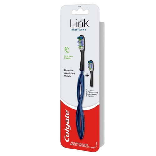 Colgate Link Deep Clean Soft Replaceable Head Manual Toothbrush Starter Kit thumbnail 3