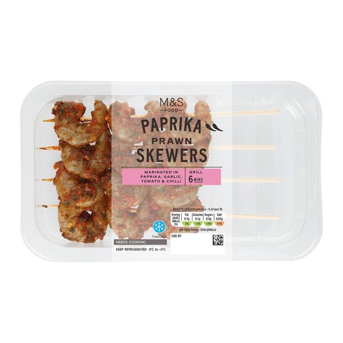 M&S King Prawn Skewers with Chilli, Garlic & Paprika thumbnail 2