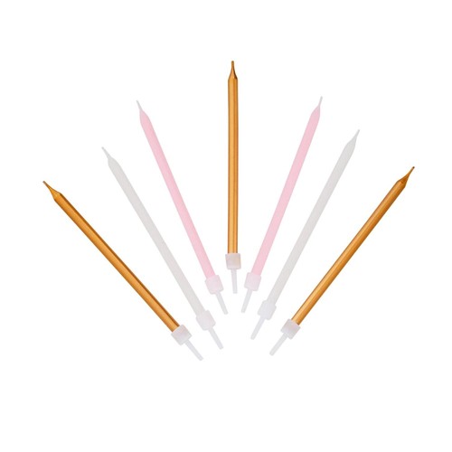 Talking Tables Gold, White & Pink Candles thumbnail 2