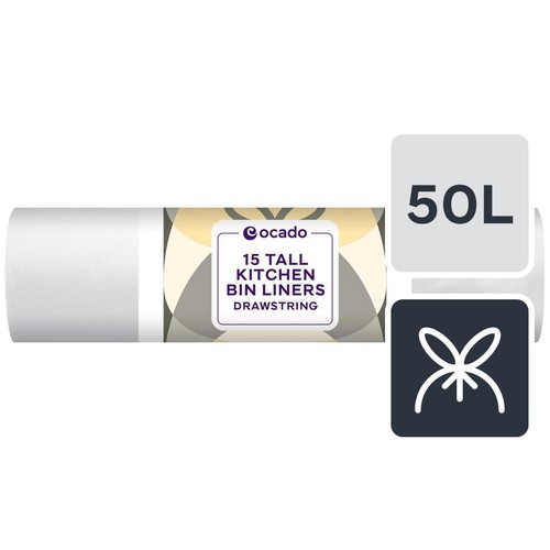 Ocado Tall Kitchen Bin Liner 50L