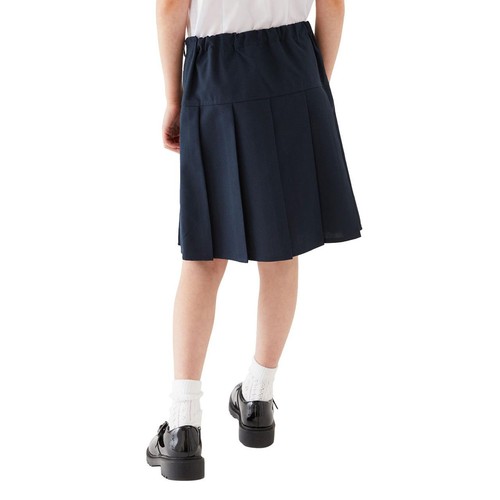 M&S Girls Crease Resistant School Skirts, 11-12 Years, Navy thumbnail 4