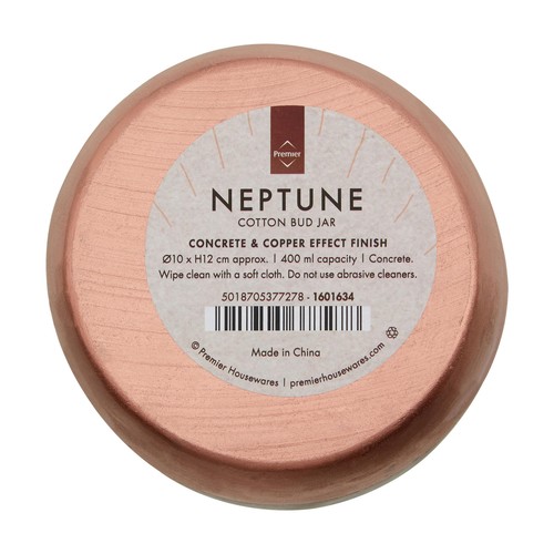 Premier Housewares Cotton Jar With Lid, Neptune, Copper and Concrete thumbnail 5