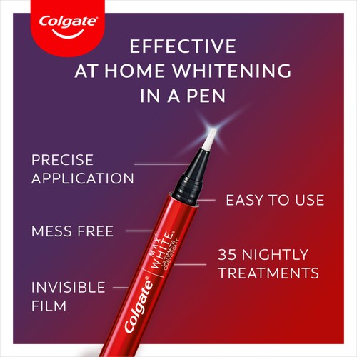 Colgate Max White Whiten At Home Teeth Whitening Pen  thumbnail 3