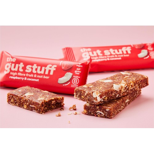 The Gut Stuff Raspberry & Coconut Fruit & Nut High Fibre Box of Bars  thumbnail 3