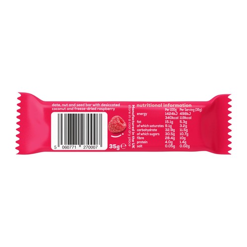 The Gut Stuff Raspberry & Coconut Fruit & Nut High Fibre Box of Bars  thumbnail 4