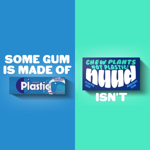 Nuud Plastic Free, Sugar Free Peppermint Chewing Gum thumbnail 4