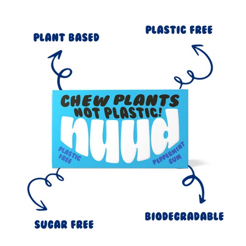 Nuud Plastic Free, Sugar Free Peppermint Chewing Gum thumbnail 5