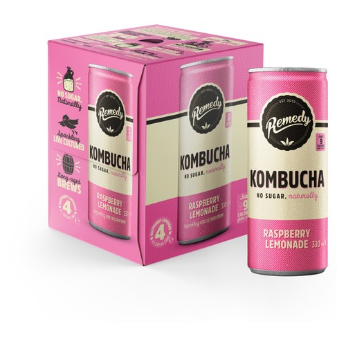Remedy Kombucha Raspberry Lemonade Multipack