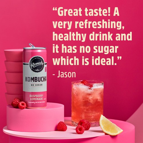 Remedy Kombucha Raspberry Lemonade Multipack thumbnail 6