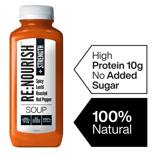 RENOURISH Strength Spicy Lentil & Pepper, High Protein & High Fibre Soup thumbnail 2
