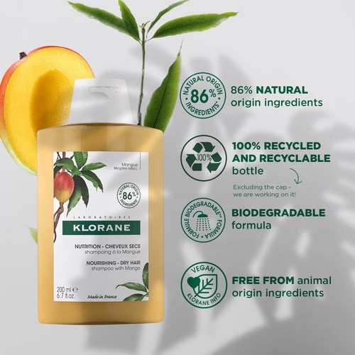 Klorane Nourishing Shampoo with Mango for Dry Hair thumbnail 3
