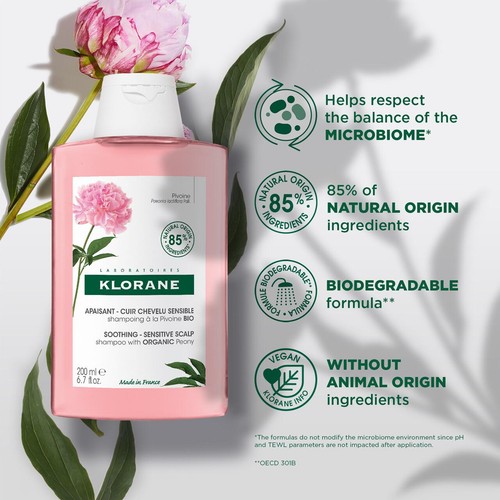 Klorane Soothing Shampoo with Organic Peony for Sensitive Scalps thumbnail 5