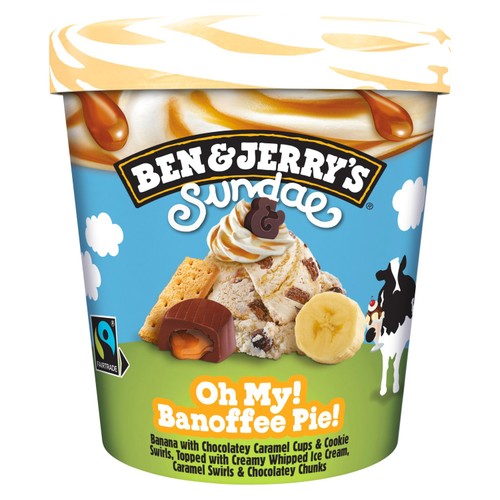 Ben & Jerry's Sundae Oh My! Banoffee Pie! Ice Cream Tub Dessert thumbnail 2