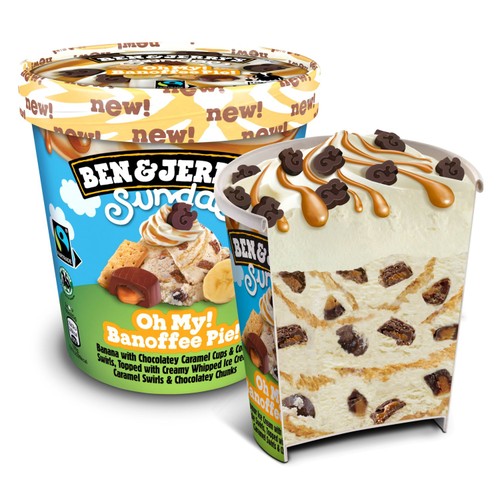 Ben & Jerry's Sundae Oh My! Banoffee Pie! Ice Cream Tub Dessert thumbnail 3