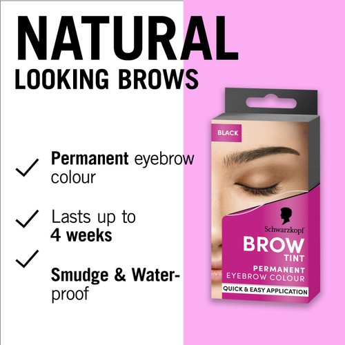 Schwarzkopf Brow Tint Permanent Eyebrow Colour Black thumbnail 2
